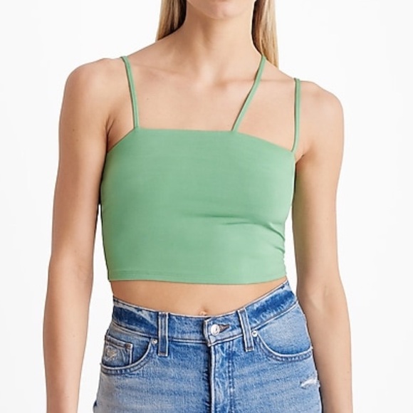 Express Body Contour Compression Square Neck Strappy Cropped Cami - Picture 1 of 5